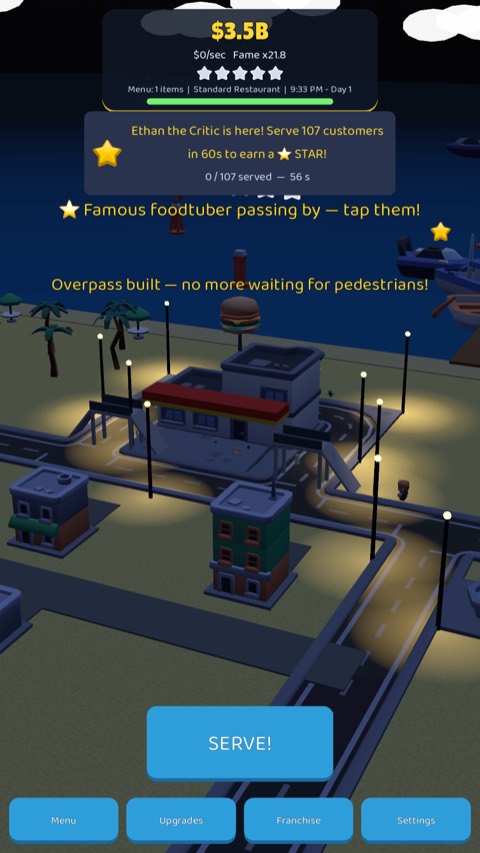 The restaurant at night