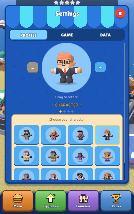 Choosing a character